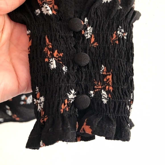 Madewell Smockneck Floral Mini Print Long Sleeve Size Smocked Wrist Size Small - Picture 12 of 14